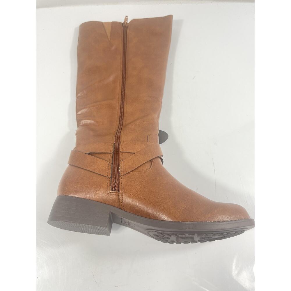 Style & Co Boots Womens Size 7.5 Brown MARGOOP Knee High Riding Buckle Zip - Picture 2 of 13